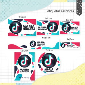 etiqueta escolar tik tok arquivo digital para personalizar