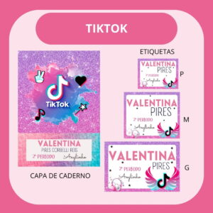 etiqueta escolar tiktok arquivo de corte png e studio