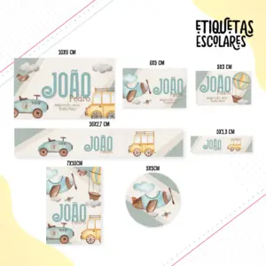 Etiqueta Escolar Transportes - Arquivo Digital