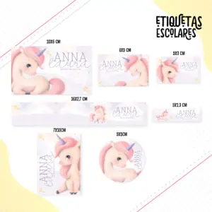 Etiqueta Escolar Unicórnio - Arquivo Digital