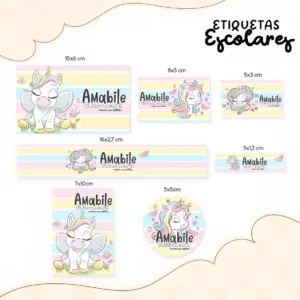Etiqueta Escolar Unicórnio - Arquivo Digital