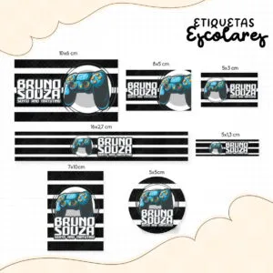 Etiqueta Escolar Video Game - Arquivo Digital