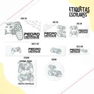 Etiqueta Escolar Vídeo Game - Arquivo Digital