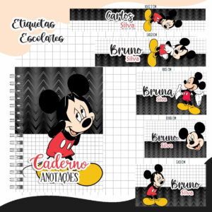 etiquetas escolares do mickey menino em arquivo digital