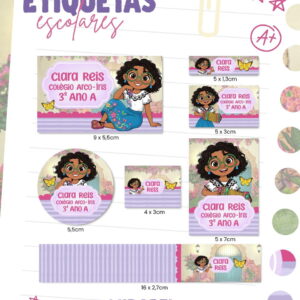 etiquetas escolares mirabel encanto arquivo digital png pdf