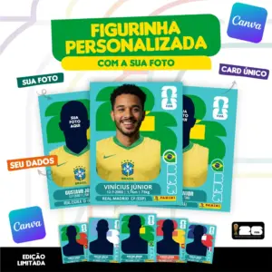Figurinha Copa 2026 Personalizada Brasil Editável Canva