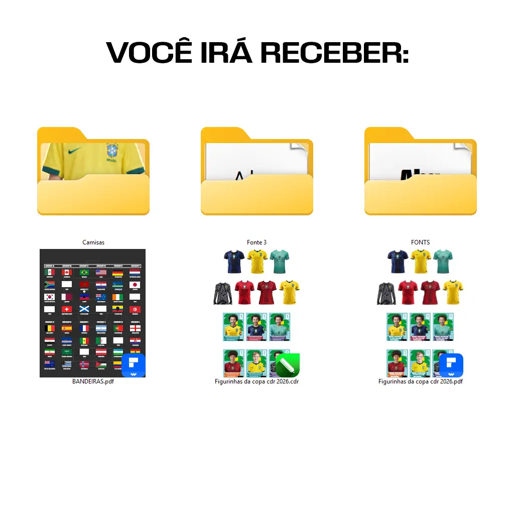 Figurinha Editável Copa 2026 Futebol em Corel Personalizada 2 Figurinha Editável Copa 2026 Futebol em Corel Personalizada