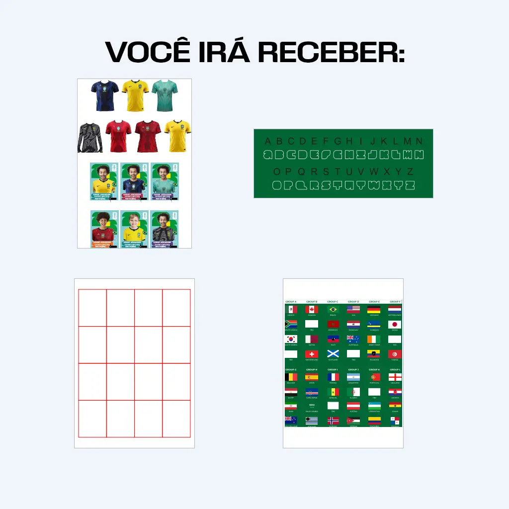 Figurinha Editável Copa 2026 Futebol em Corel Personalizada 3 Figurinha Editável Copa 2026 Futebol em Corel Personalizada