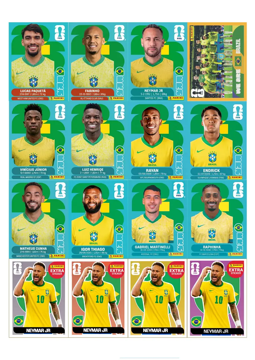 Figurinhas Brasil Copa 2026 Com Convocados Atualizada PDF 3 Figurinhas Brasil Copa 2026 Com Convocados Atualizada PDF