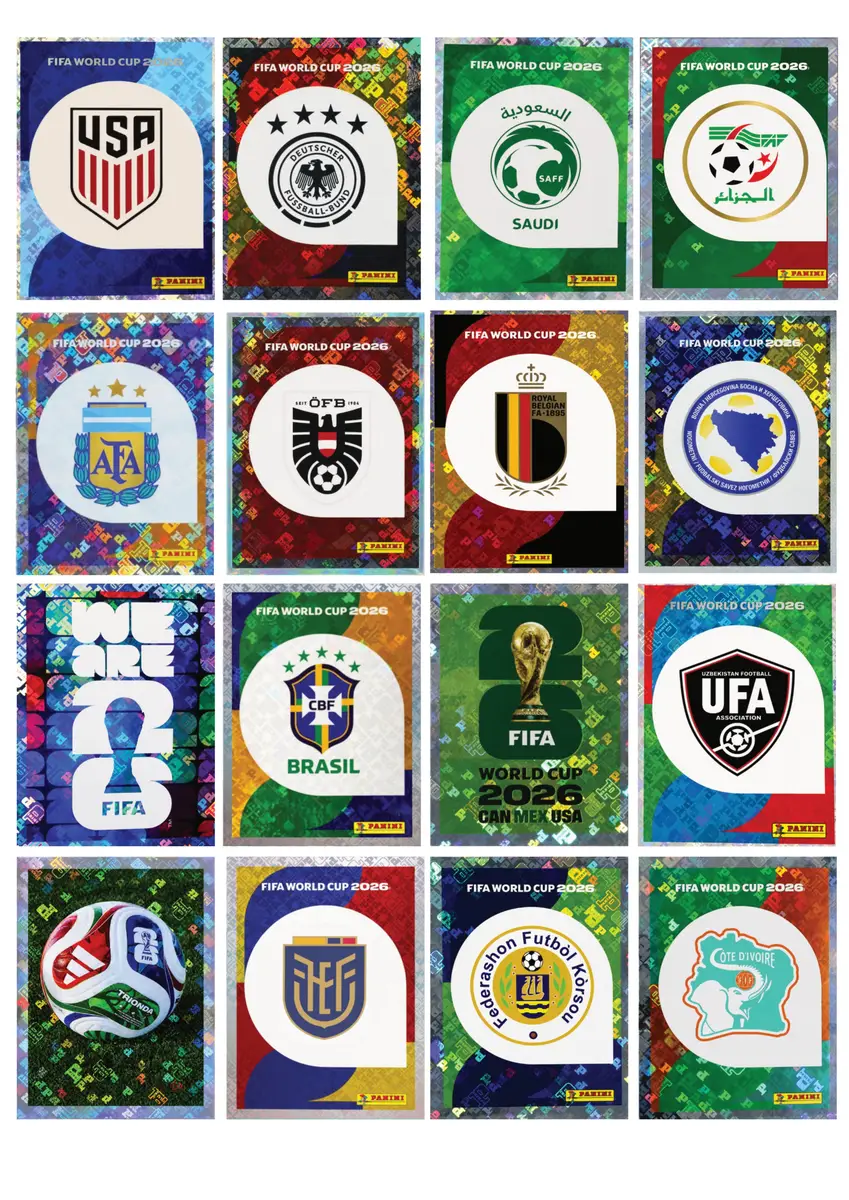 Figurinhas Holográficas Copa Mundo 2026 PDF para Imprimir 2 Figurinhas Holográficas Copa Mundo 2026 PDF para Imprimir