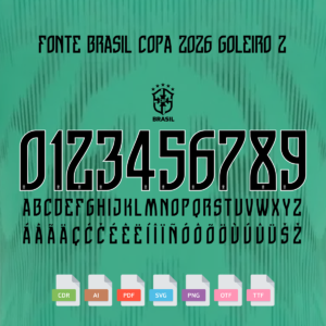 Fonte Camisa Brasil 2026 Goleiro 2 Vetor AI PDF SGV PNG TTF