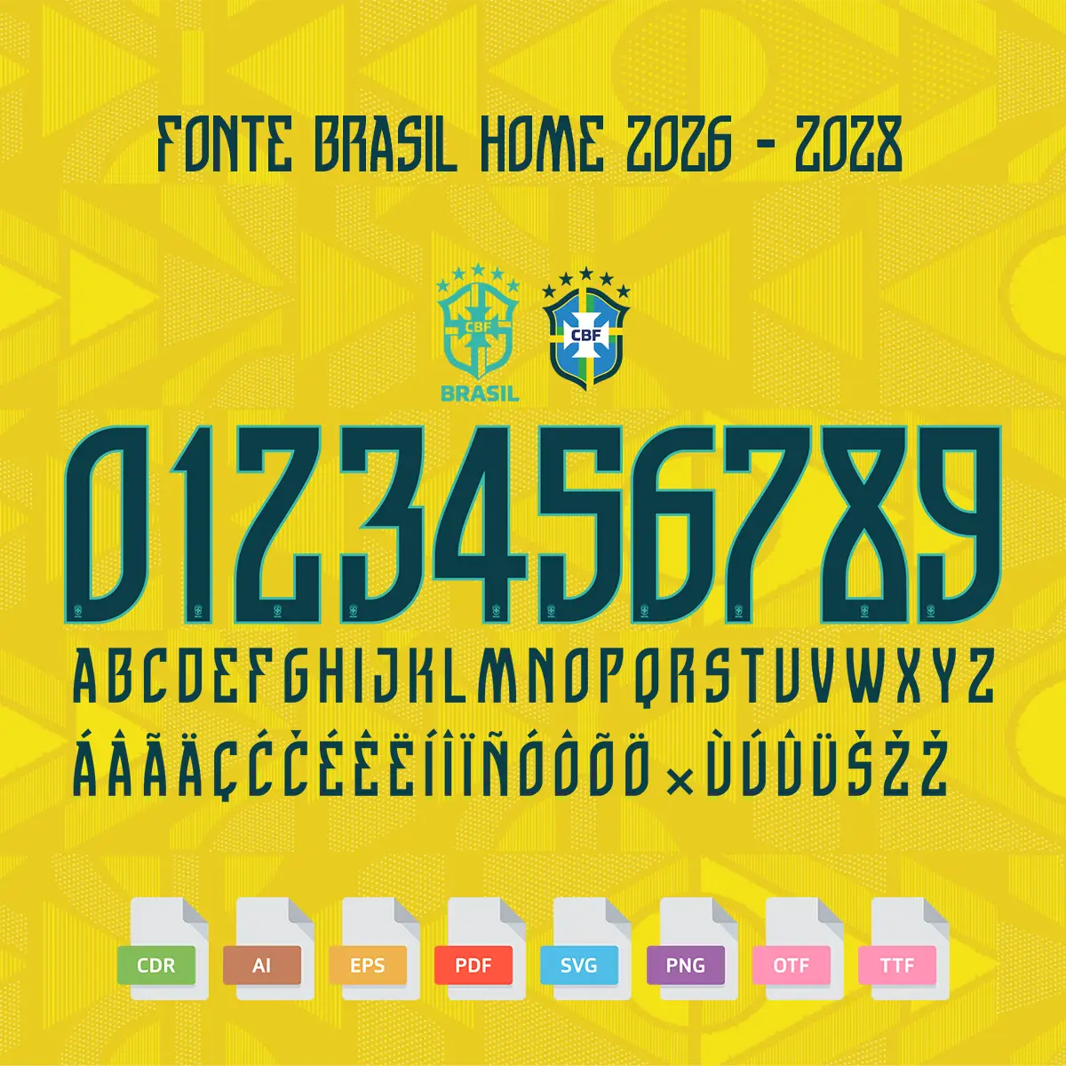 Fonte Camisa I Seleção Brasileira Copa 2026 Vetor 1 Fonte Camisa I Seleção Brasileira Copa 2026 Vetor