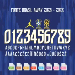 Fonte Camisa II Seleção Brasileira Copa 2026 Vetor