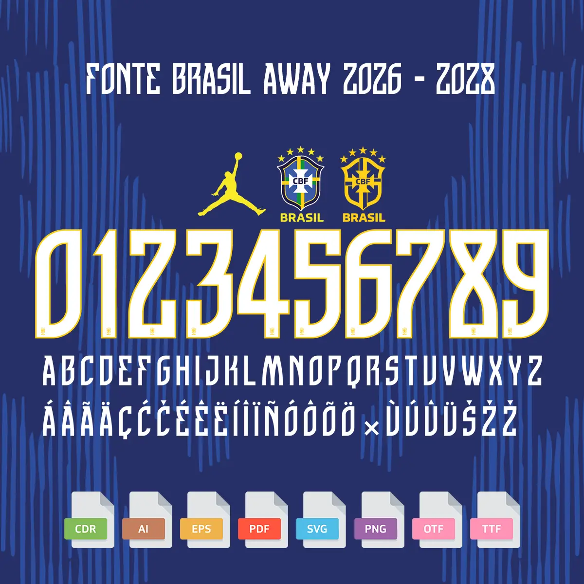 Fonte Camisa II Seleção Brasileira Copa 2026 Vetor 1 Fonte Camisa II Seleção Brasileira Copa 2026 Vetor