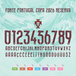 Fonte Camisa Portugal 2026 Away Vetor AI PDF SGV PNG OTF TTF