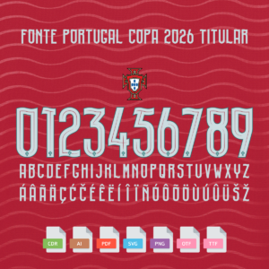 Fonte Camisa Portugal 2026 Home Vetor AI PDF SGV PNG OTF TTF