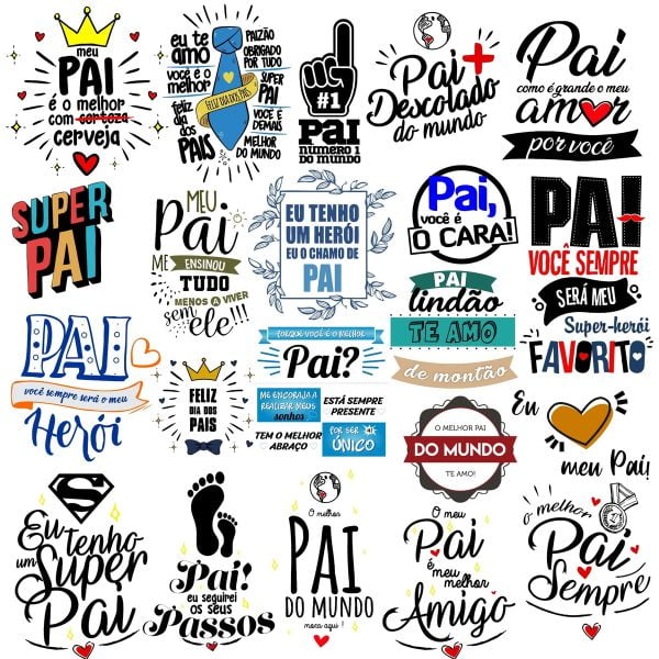 Frases Lettering Dia dos Pais Frases Paizão Super Pai Png
