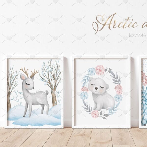 Ilustrações Animais Fofos do Ártico Png Personalizados