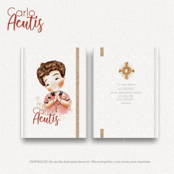 Ilustrações Beato Carlo Acutis: Kit Digital Santinhos Png