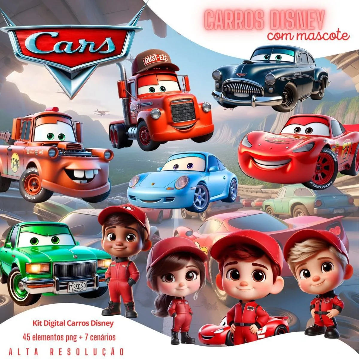 Ilustrações Carros Disney Cute 3D Fofo Imagens Png 1 Ilustrações Carros Disney Cute 3D Fofo Imagens Png