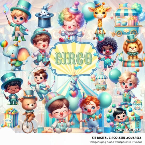 Ilustracoes Circo Azul Cute 3d Fofo Imagens Png 3