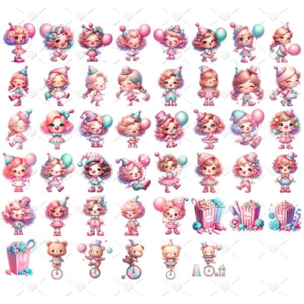 Ilustracoes Circo Rosa Menina Png Baby Fofo Aquarela