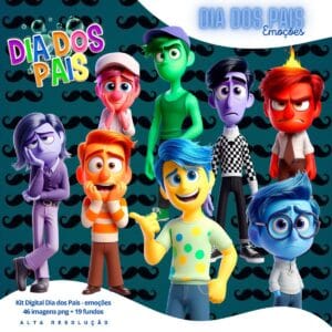 Ilustrações Dia dos Pais Emoções Disney Divertidamente