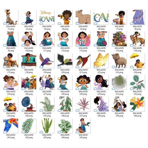 Ilustrações Disney Encanto PNG Imagens Scrapbook Papelaria