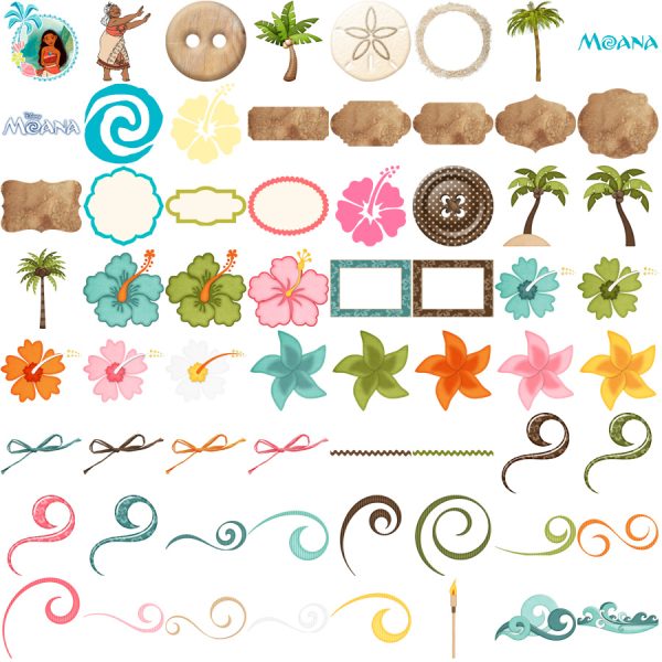 Ilustrações Disney Moana PNG Imagens Scrapbook Papelaria