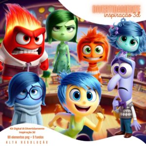 Ilustrações Divertida-Mente 2 Emoções 3D Png Disney Pixar