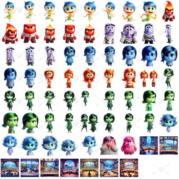 Ilustrações Divertida-Mente 2 Emoções 3D Png Disney Pixar