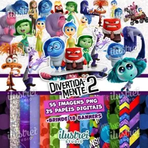 Ilustrações DivertidaMente 2 Kit Digital Png Sem Fundo