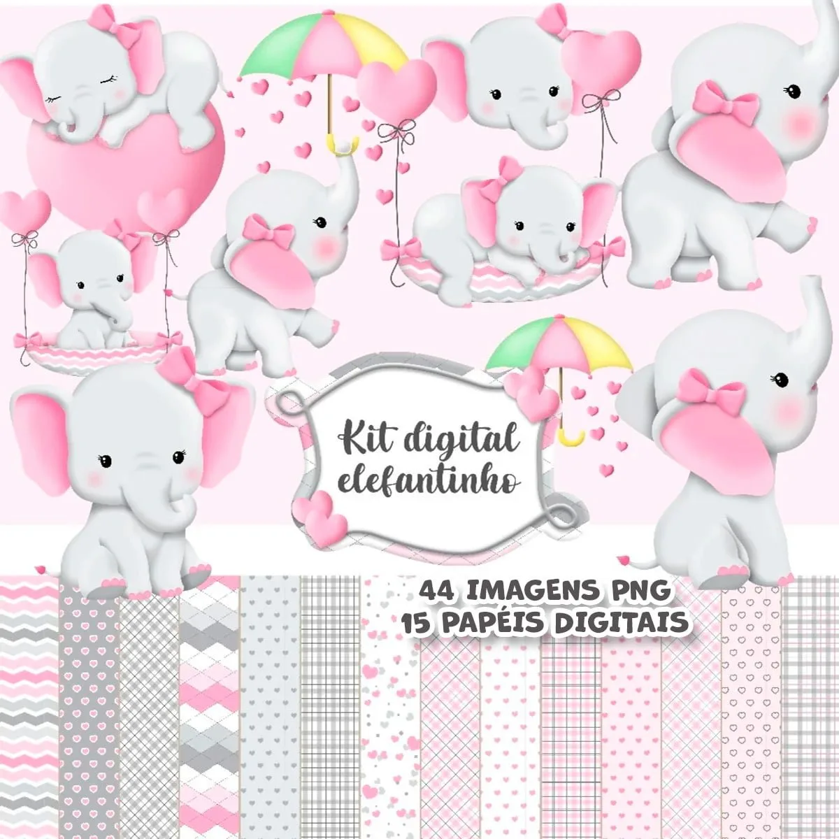 Ilustrações Elefante Rosa Elementos Png Fofos Personalizados 1 Ilustrações Elefante Rosa Elementos Png Fofos Personalizados