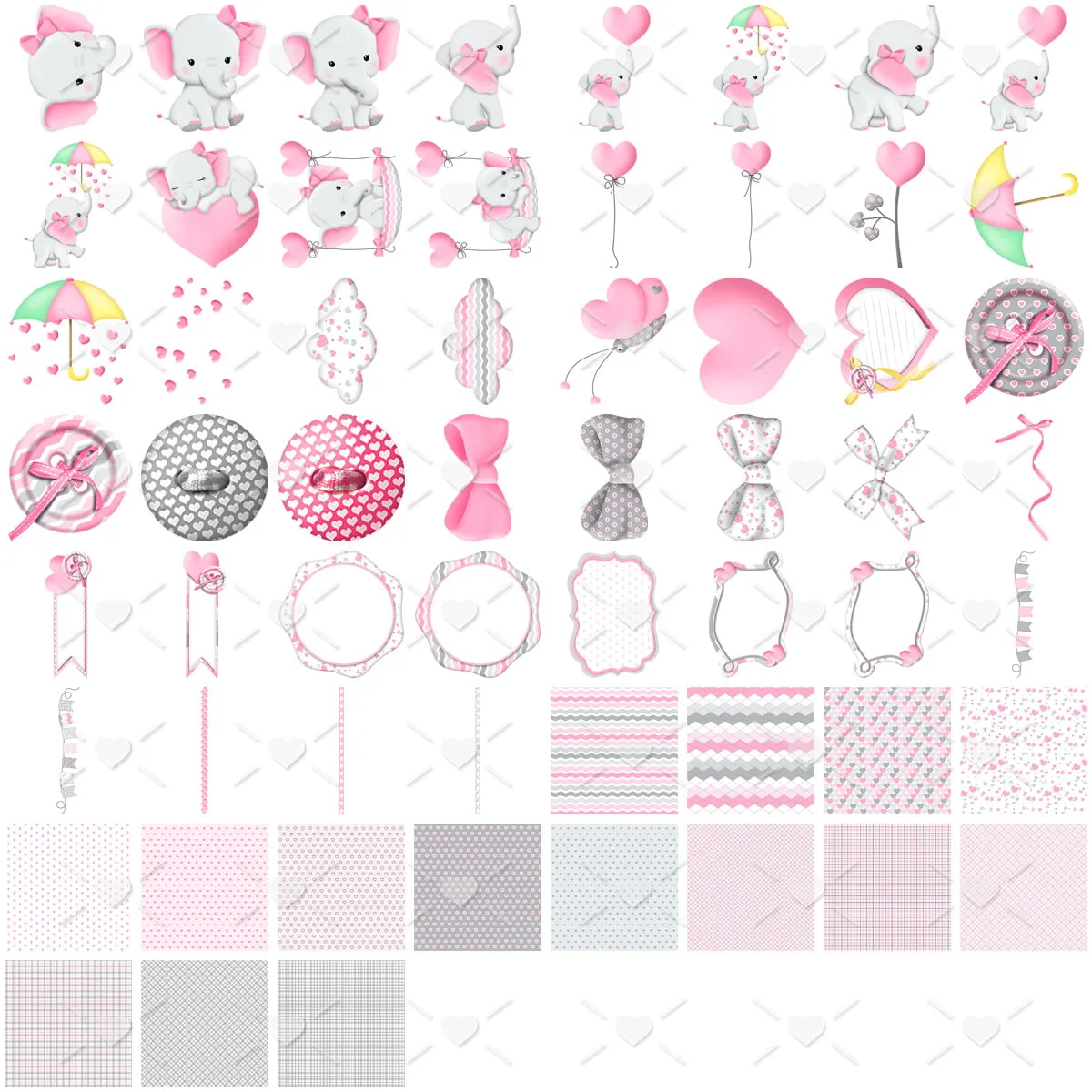 Ilustrações Elefante Rosa Elementos Png Fofos Personalizados 2 Ilustrações Elefante Rosa Elementos Png Fofos Personalizados