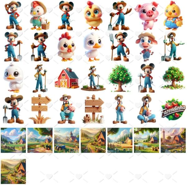 Ilustracoes Fazendinha Turma Do Mickey Png Baby Fofo 3d