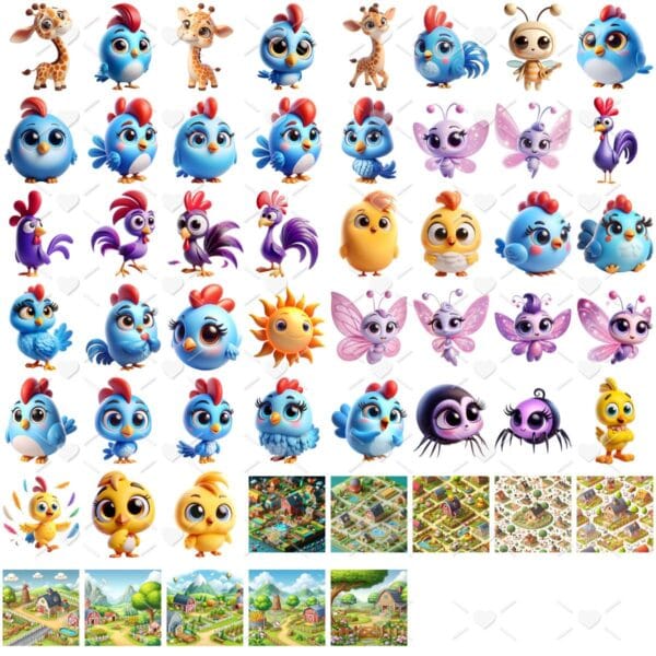 Ilustrações Galinha Pintadinha Png Baby Fofo Kit Digital 3D
