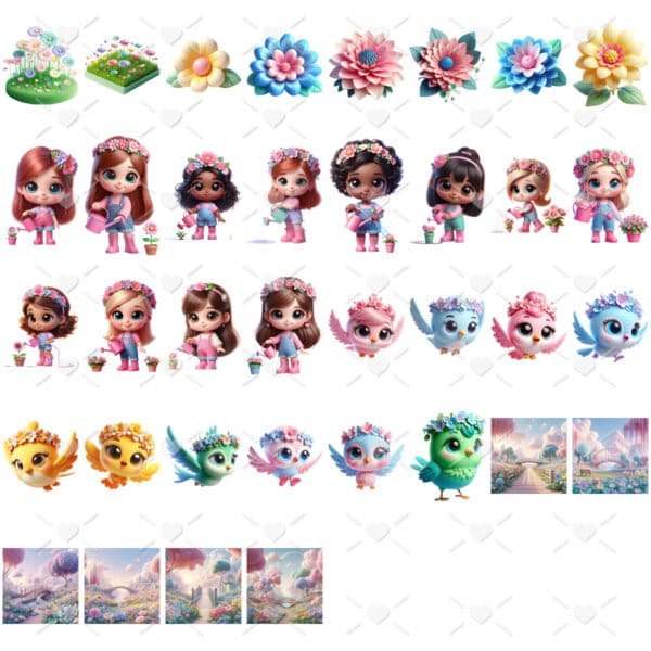 Ilustrações Jardim Encantado Png Cliparts Mascotes Fofas