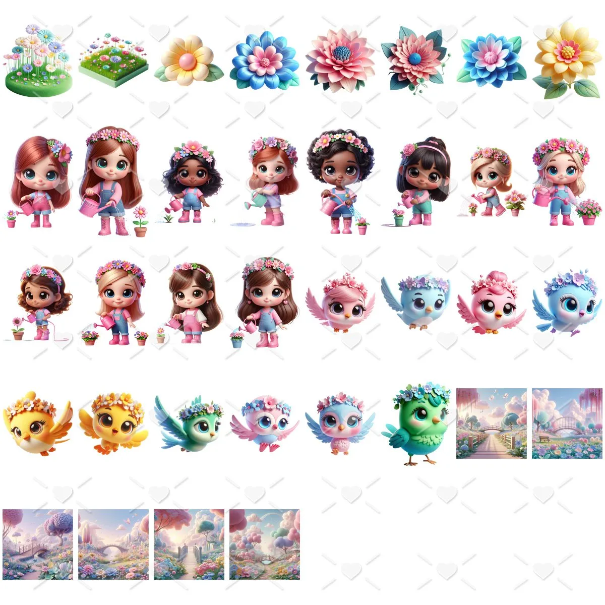 Ilustrações Jardim Encantado Png Cliparts Mascotes Fofas 3 Ilustrações Jardim Encantado Png Cliparts Mascotes Fofas