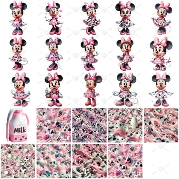 Ilustrações Minnie Rosa Milk Elementos Png Sem Fundo