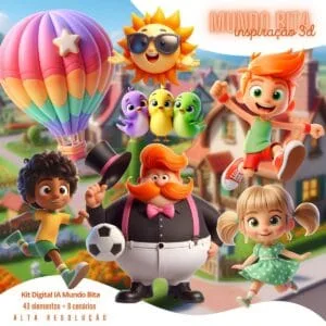 Ilustrações Mundo Bita Png Baby Fofo Kit Digital 3D