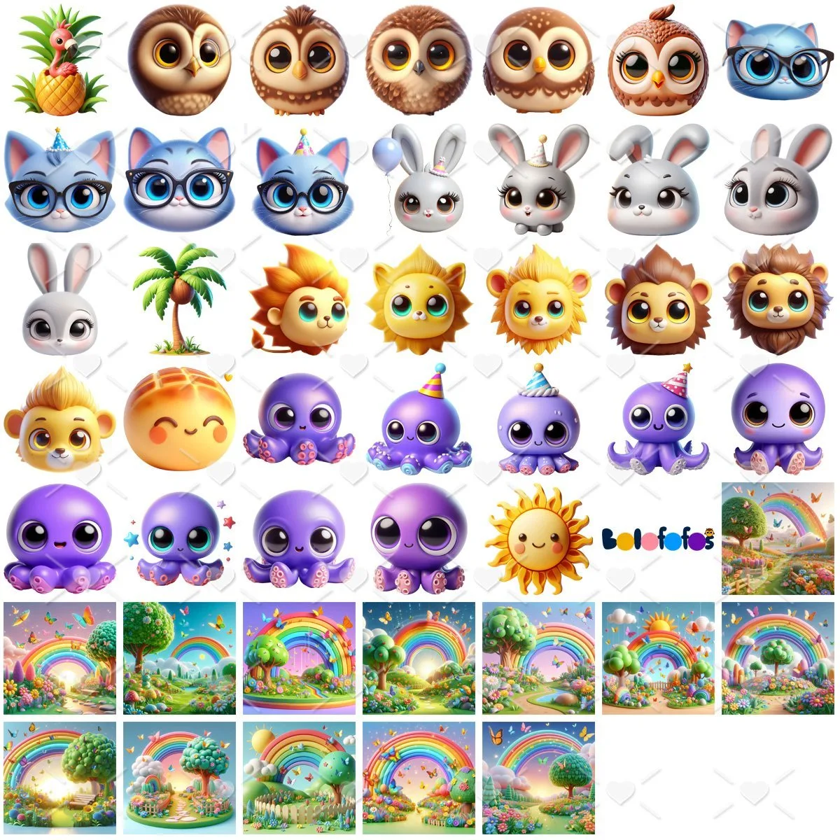 Ilustrações Png Bolofofos Buny Rick Sophie Pow Pipi Bebês