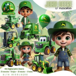 Ilustrações Png John Deere 3D Elementos Fofos Fazenda Agro