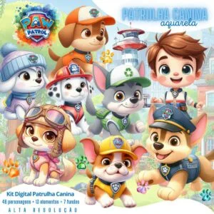 Ilustrações Png Patrulha Canina Aquarela Clipart Bebês Fofos