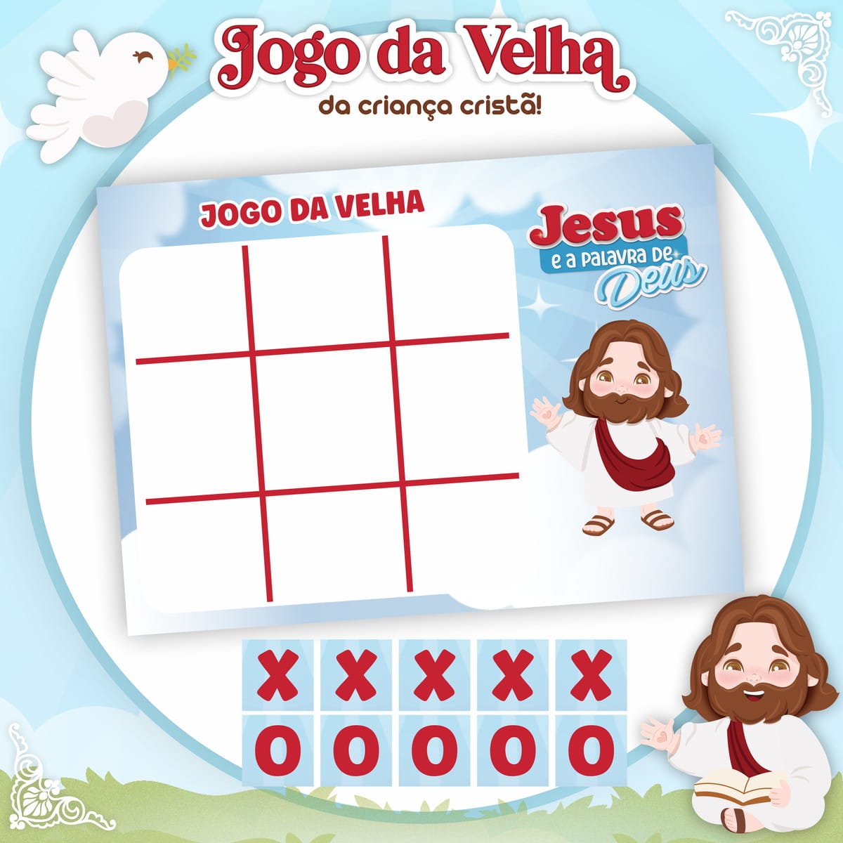 Jogo da Velha Religioso Infantil em Arquivo Digital 3 Jogo da Velha Religioso Infantil em Arquivo Digital - Imagem 3