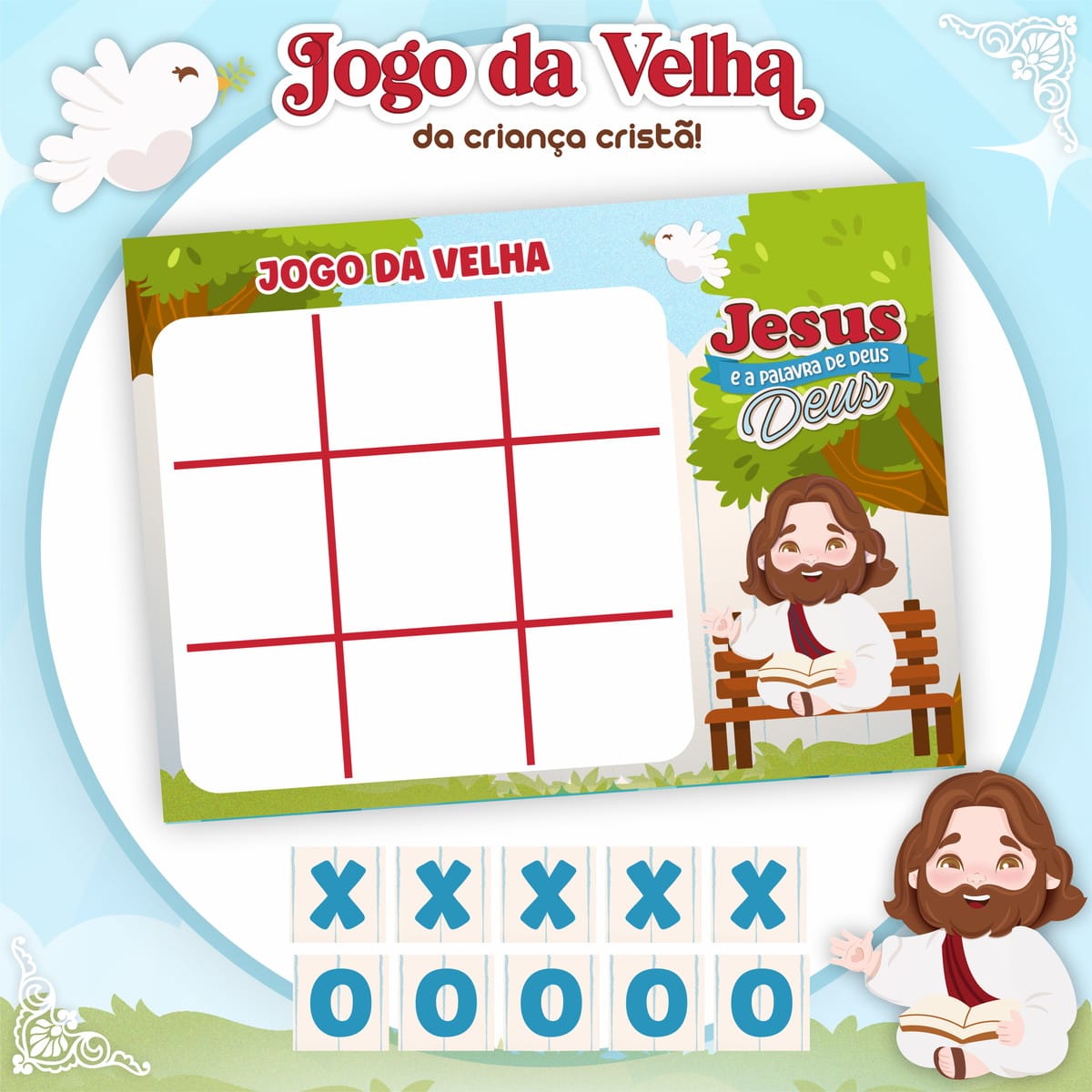 Jogo da Velha Religioso Infantil em Arquivo Digital 4 Jogo da Velha Religioso Infantil em Arquivo Digital - Imagem 4