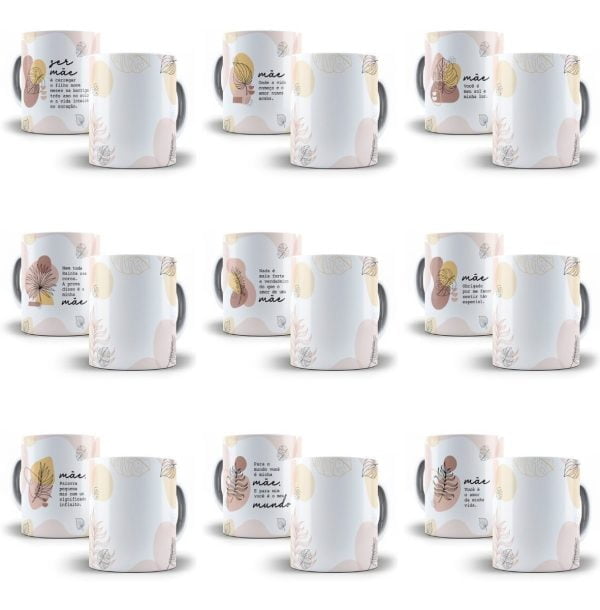 Ki Digital Mães Estampas Caneca Frases Lettering Capa Agenda