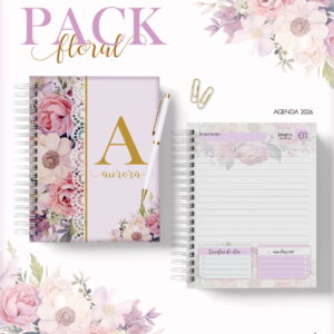 kit agenda feminina floral 2026 para imprimir e vender