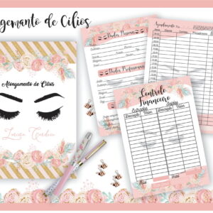 kit agenda lash designer digital para controle de cilios