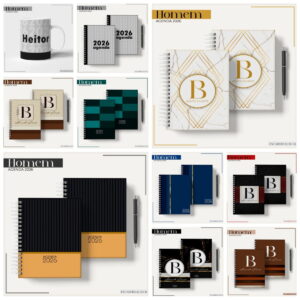 kit agenda masculina 2026 digital com miolo datado