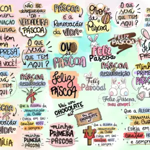 Kit Arquivo Lettering Frases Pascoa Chocolate Coelhinho Png 5